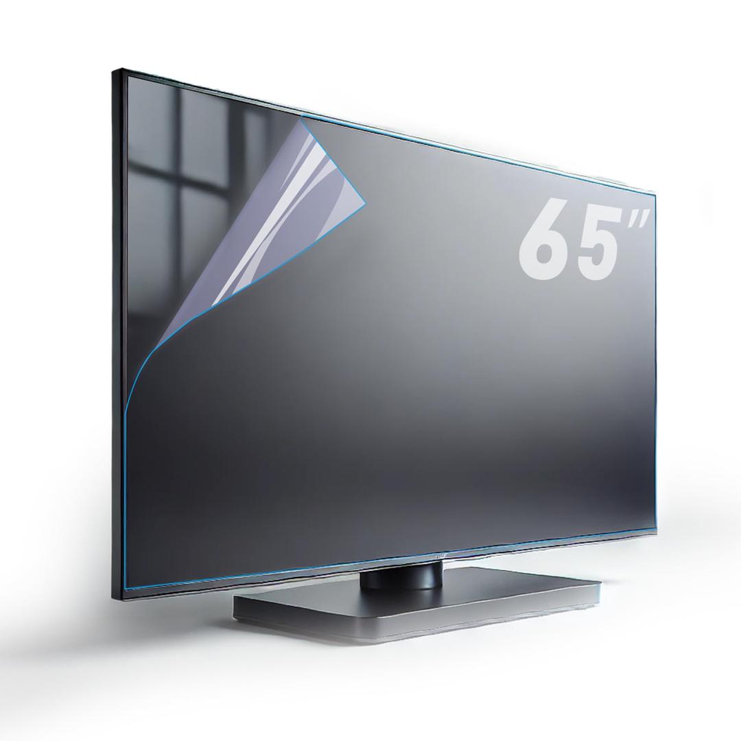 TYRHMY Anti Glare Film for TV 65 and 65 inch Narrow, Anti Blue Light Screen Frosted Film, New Upgrade Frosted Surface Anti Scratch,65 In Glare TV Screen Protector