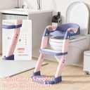 Snugzy Toddler Potty Training Seat 3-in-1 Foldable Potty Training Toilet with Step Stool Adjustable Potty Chair with Urinals (Pink Purple)