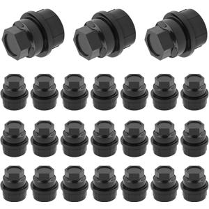 24PCS Wheel Lug Nut Covers M27x2.0 OEM 15646250,Bolt Covers Caps for Wheel Lug Nuts Protection and Car Decorations,Lug Nut Caps Car Accessories Compatible with Chevrolet GMC Cadillac (Black)