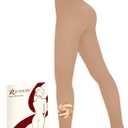 IceROSE Fleece Lined Tights Women - Sheer Black Thermal Leggings Thick Warm Pantyhose Fake Translucent Dress for Cold Winter (Small-Medium, D-Nude-230G)