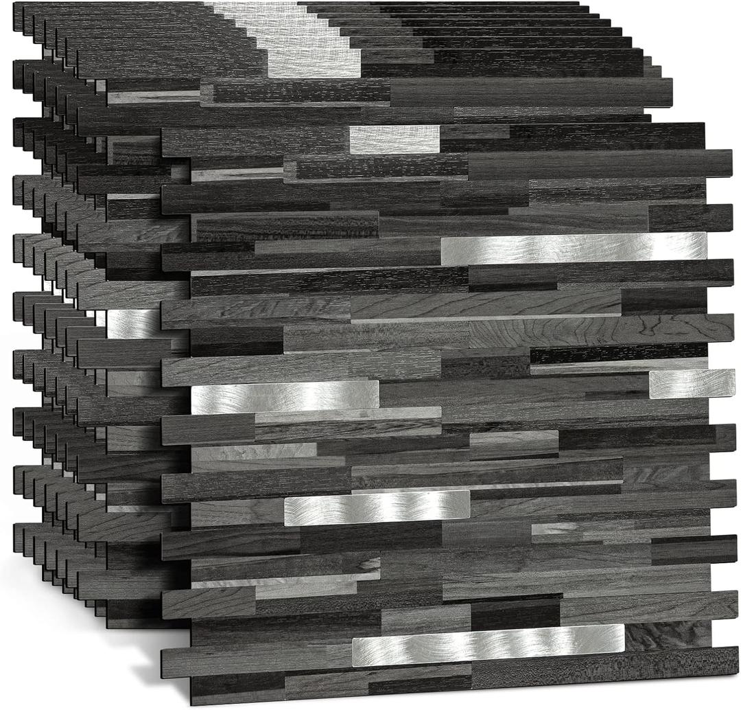 10 Pieces Peel and Stick PVC Mosaic Backsplash,for Kitchen Backsplash,Etc