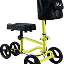 Knee Scooter, Economical Foldable Steerable Knee Walker, for Adults Foot Surgery, Injured Ankle Recovery Scooter, (Yellow-Standard Version)