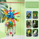 Parrot Toys Bird Toys Perch Pullable Stainless Steel Spoons Colorful Acrylic Stick Chew Toys for Amazons Mini Macaws African Greys Cockatoos Conures, Cockatiels, Lovebirds, Parrotlets and Other (blue)