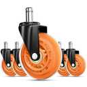 RidRed Gaming Chair Wheels - Heavy-Duty Office Chair Wheels - Replacement Rubber Casters- Universal Fit 3 Inch Chair Casters, Noise Free, Fits 98% Chair, for All Floor