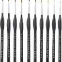 10Pcs Miniature Paint Brushes Set Fine Detail Painting Brushes for Watercolor Acrylic Oil Painting Micro Brushes with Triangular Handles for Fine Line Drawing Crafts Model Figurine Face Nail
