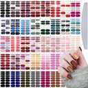 Maitys 560 Pieces 40 Sheets Full Wrap Nail Stickers Nail Polish Strips Decals Self Adhesive Gel Fingernail Strips Art Decals with File for Women DIY Craft Decorations(Bright Style)