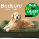 Bedsure SupportMax™ Extra Thick Orthopedic XL Dog Bed for Extra Large Dogs | 48" Premium Supportive Couch for Senior Dogs, Water-resistant Removable Washable Cover, Big Pet Sofa with Sherpa, Dark Green