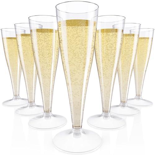 JOLLY CHEF 54 Pack Plastic Champagne Flutes Disposable 4.5 oz Clear Plastic Champagne Glasses Suitable for Wedding, Thanksgiving Day, Christmas