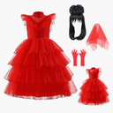 Varuotu Lydia Deetz Costume Girls Kids Lydia Deetz Dress Ghost Princess Bride Outfit Halloween Costumes Size140