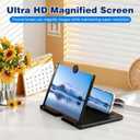 Screen Magnifier Version,3D HD Mobile Phone Magnifier Screen for Movies,Videos and Gaming,Foldable Screens Amplifier Stand,Compatible with All Smartphones(Black, 10 inch)