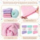 Geyoga 3 Pairs Fuzzy Socks for Women Happy Birthday Gifts Soft Fluffy Cozy No Shed Slipper Sock Thick Warm Sleeping Sock (Pastel)