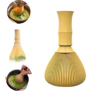 2 x PP Resin Matcha Whisk, Reusable Chasen, Matcha Stirrer for Green Tea Powder and Matcha Powder Dishwasher Safe Will not get moldy (Yellow)