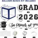 Graduation Decorations 2026 Graduation Party Decorations Set of 4 Boxes with 129pcs Balloons Arch Garland Kit Party Supplies for Any Grades Blue