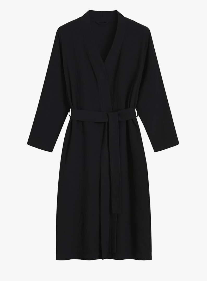 Women's Cotton Gauze Robe Lightweight Absorbent Bathrobe with Pockets Size XXL