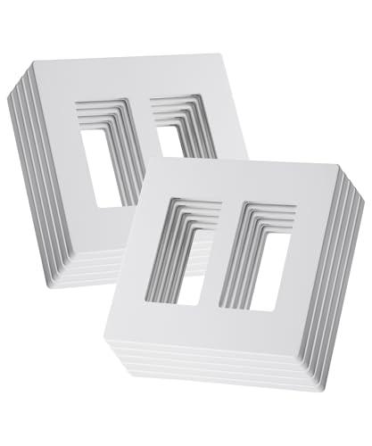 Bates- Screwless Decorator Wall Plates, White, 10 Pack, Screwless 2 Gang Wall Plate, Switch Cover Plate, Electrical Outlet Cover