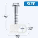 2 x White Cable Clips with Inserted Screws, Flexible Single Cable Screw Clips, Electrical Wire Fastener, 100 PCS