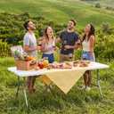 Sweetcrispy 8 FT Folding Picnic Table, Easy to Fold and Store