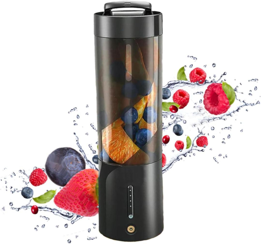 NOLLAM 16 Oz Portable Blender with 6 Blades, USB Rechargeable, Magnetic Charging, Black