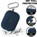 MOLOVA AirPod Pro Case Cover with Cleaner Kit, Soft Silicone Cover for AirPods Pro Case 2nd/1st Comes with Keychain for Women Men,Suitable Cases for Airpods Pro 2nd Generation Case and 1st-Noon Blue