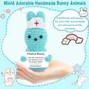 2 x JoycuFF Mini Nurse Bunny Positive Crochet Gift Graduation Nurses Appreciation Gift Thank You Nurse Week Gifts Nurses Day Handmade Animal Emotional Support Gifts