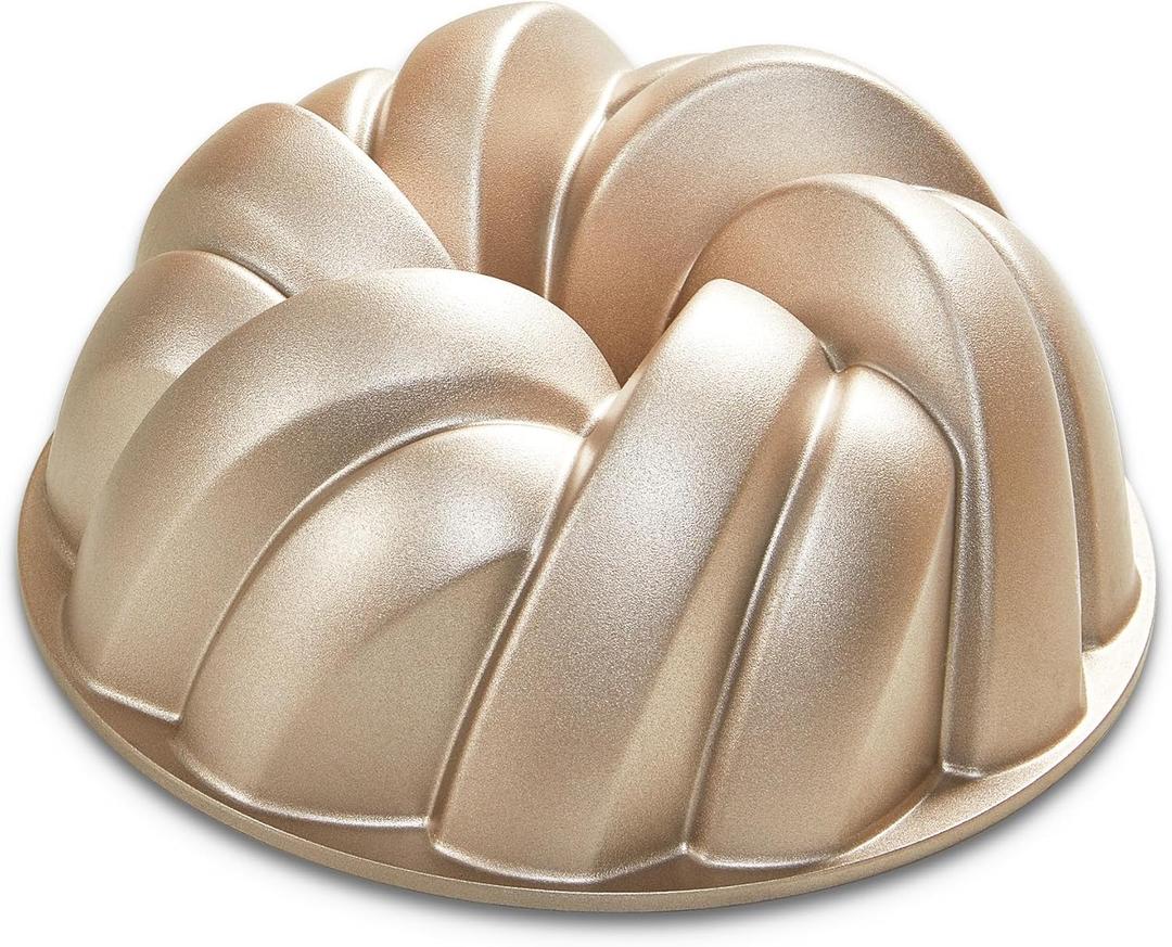 KITESSENSU Nonstick Braided Rope Cake Pan  9.45 Fluted Tube Pan for Baking Pound Cake, Cast Aluminum Moldes para Pasteles, Cake Pans for Baking, Easy Release, High-Heat Resistant, Easy to Clean