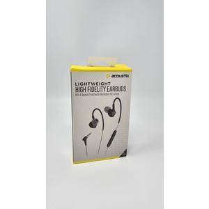 Acoustix High Fidelity Earbuds Lightweight Wired Headphones Mic IPX4 Splashproof