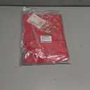 Linen Mini Cute Dress Women Floral Embroidered Dress with Crew Neck and Sleeveless Casual Guest Vintage Dresses (Red, M)