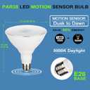 CICINY Radar Motion Sensor Outdoor Flood Light Bulbs, PAR38 E26 Dusk to Dawn LED Security Bulbs, 15W 100W Equivalent, 5000K Daylight for Porch Garage Driveway, 2 Pack