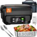 Heated Lunch Box for Men, Electric Lunch Box for Adults, 6.3 Cup Portable Food Warmer, 24000mAh Rechargeable Self Heating Food Heater for Truck Driver Traveler Office Worker