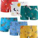 Finihen Boys Boxer Underwear Cotton Briefs Kids Toddler Boys Dinosaur Truck Panties 4 Y