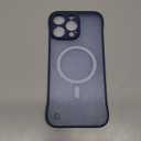 Magnetic Slim Case Fit for iPhone 16 Pro Phone Case Frameless Matte Hard for MagSafe Cover Case with Pull Ring Shockproof Non Slip Rope-Blue