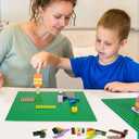 Lekebaby 12 Pack Classic Baseplates 10" x 10", Building Base Plates for Building Bricks, 100% Compatible with Major Brands and Activity Table-Baseplate, Sturdy & Safe, Age 3 and up Kids, Green