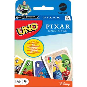 Mattel Games UNO Pixar Card Game for Kids, Adults & Family, Deck with Graphics & Rule Inspired by Movie Characters
