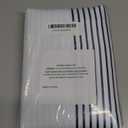 No Hook Navy Blue Shower Curtain with Snap in Fabric Liner Set, Boho Striped Modern Double Layers Waterproof Fabric with See Through Top Window Open Grommet Bath Curtain 71x74 Inch