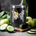 KAIRA Floral Butterfly 12oz Wine Tumbler with Lid, Inspirational Coffee Mug for Women, Stainless Steel Insulated Cup, Gift for Mom Sister Friend