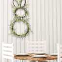 DN DECONATION Easter Bunny Spring Wreath with Egg, Twig and Berries Green Rabbit Easter Wreath for Front Door Decorations Home Farmhouse Outdoor Indoor Wall Mantel Window
