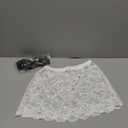 Fourluoo 2 Pcs Lace Shirt Extender for Women Underskirt Black and White Ruffle Mini Skirt Adjustable Layering Half Slip (Classic Style,L)