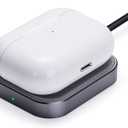 for Airpod Charger, Designed Wireless Charger for Airpods 4(ANC)/3rd/2nd Gen, for New AirPod Pro 3 (2025)/ 2nd Gen, Wireless Earbuds, Slim & Compact for Travel Home Office, (Grey)