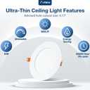 Amico 48 Pack 4 Inch 5CCT Ultra-Thin LED Recessed Dimmable Ceiling Light with Junction Box, 2700K/3000K/3500K/4000K/5000K Selectable, 10W Eqv 60W, 800 Lumens, High Brightness Downlight - ETL&FCC