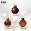 WDS WONDROUS Brown Christmas Ball Ornaments Glass Set of 24  1.18 Xmas Ornament Balls, Small Christmas Tree Hanging Decorations for Wedding Party Autumn Winter Holiday Decor (3 Effect Brown Colors)