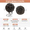 CJL HAIR 2PCS Messy Bun Hair Pieces Wavy Curly Synthetic Updo Chignon Fake Scrunchies Ponytail Extension for Women Pepper Grey