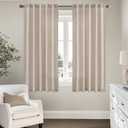 MIULEE Faux Linen Curtains 54 Inch Length 2 Panels Natural Semi Sheer Curtain with Back Tab Rod Pocket, Light Filtering Window Privacy Burlap Drapes for Living Room Bedroom 42W x 54L Linen