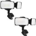 UME 2 Pack 19W LED Flood Light Motion Sensor Outdoor, 2 Adjustable Head, 2000LM, 5000K, IP65 Waterproof, Dusk to Dawn Security Light with Photocell for Exterior,Outside,Garage,House(Black)