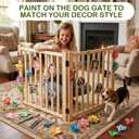 Wooden Freestanding Dog Gates, Foldable Wood Pet Gate Indoor, No-Painted Puppy Gate for Doorways, Stairs, 23" Height-2 Panels
