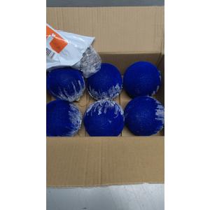 6PCS 4 inch Velvet Christmas Ball Ornaments Set, Glitter Shatterproof Christmas Tree Hanging Ornament Flocked Hanging Balls Xmas Trees Wreath Garland Holiday Wedding Party, Royal Blue