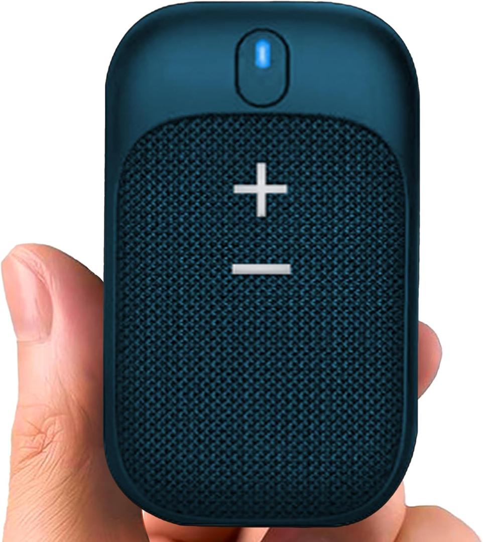 Golf Speaker/Wireless Wearable Bluetooth Speaker/Portable/Clip on/Up to 18hrs of Battery Life/Built-in Mic for Hands-Free Music and Calls/Water Resistant/Modern Design (Blue)