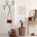 4 Pcs Baseball Metal Key Hooks for Wall Decorative Key Holder 4.7 x 7.1 Inches Coat Rack Wall Mounted Black Art Decor for Gift Coats Hats Towels Bags Hanging