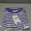 ZTMZA Womens Oversized Striped Long Sleeve Shirt Crewneck Sweatshirt Color Block Loose Pullover Top Teen Girl Y2K Clothes Blue Stripe Medium (Blue, M)