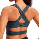 Sports Bras for Women Criss-Cross Back Padded Workout Tank Tops Medium Support Crop Tops for Women (Blue, L)