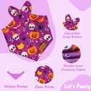 Halloween Dog Bandanas with Snap Button, 2 Pack Pumpkin & Ghost Pet Scarf for Boy & Girl, Premium Durable Fabric, Adjustable Fit, Spooky Bandana for Medium and Large Dogs (Large) (Halloween-Pink, Purple)